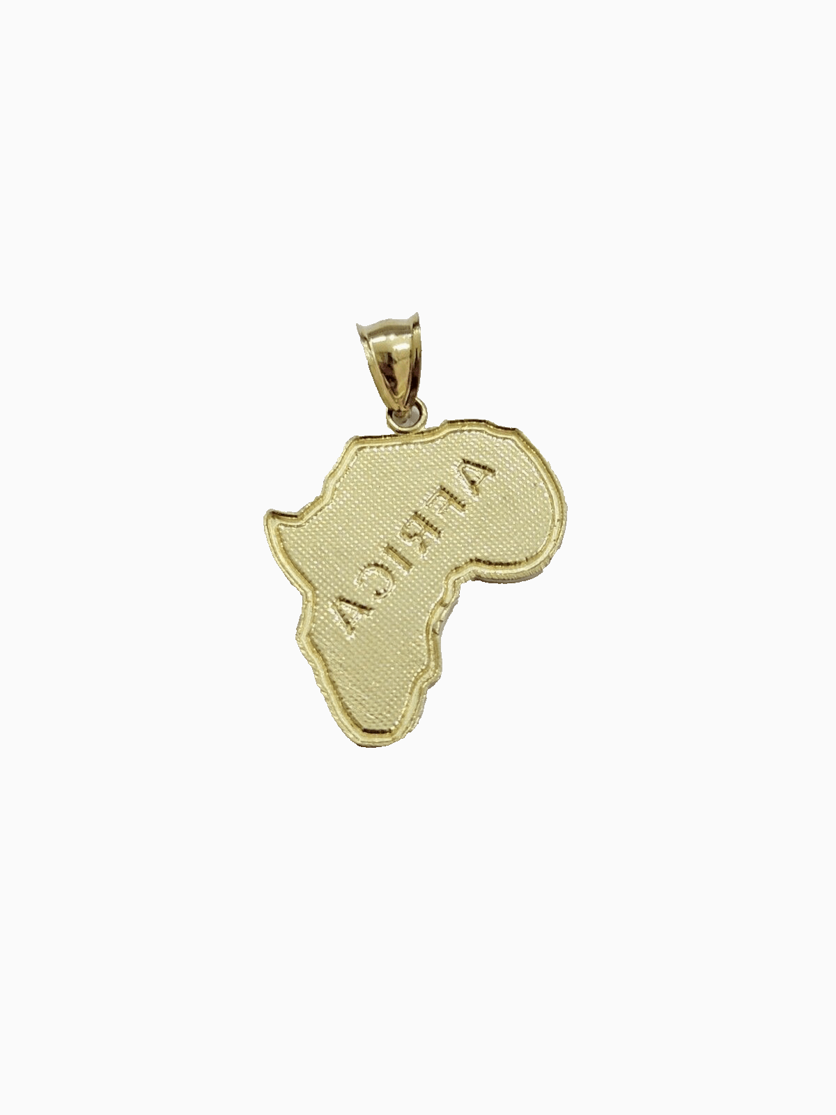 10k Yellow Gold Africa Map Charm Rope Chain 24 Inch Necklace Pendant SET SALE - GoldenlinQ